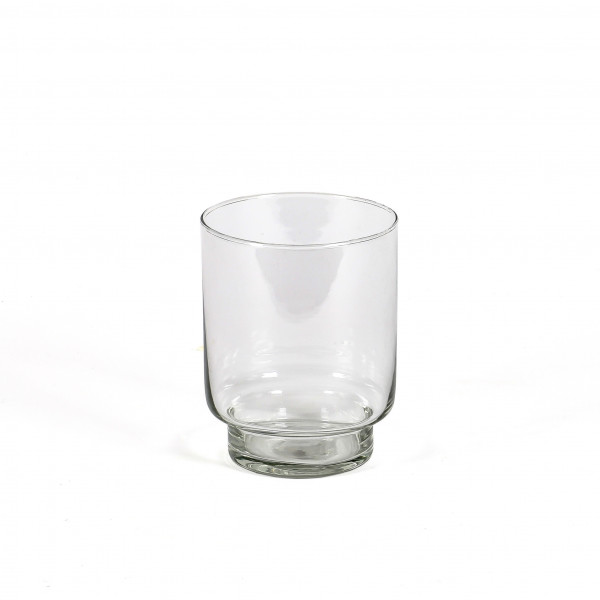 Glasvase mit Fuß, H15cm D11,5cm klar