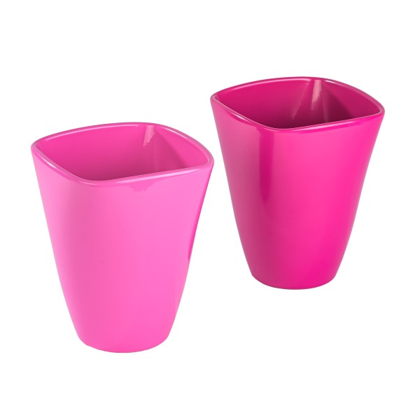Keramik-Orchideen Topf 14 cm, eckig pink & erika glanz sortiert