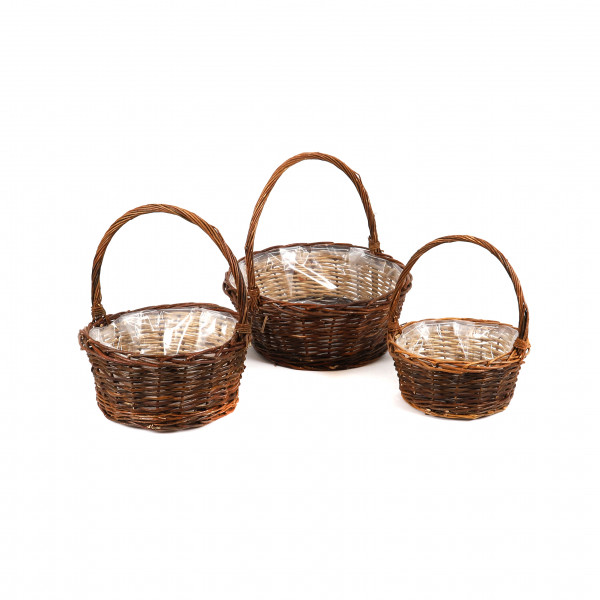 Weiden-Bügelkorb rund Set/3 natur 40xh40/33xh35/27xh30cm