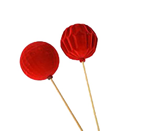 Kunststoff-Kugel 2 Modelle sortiert beflockt, rot Stecker 35 cm