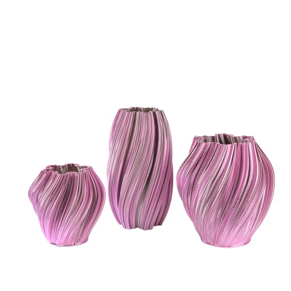 Keramik Vase Marbella gedreht,3D print -verfahren, pink-metallic