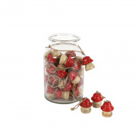 Fliegenpilz-Hänger, Holz, im Dekoglas VE=40 Stück, rot Fliegenpilz-Hänger, Holz, im Dekoglas VE=40 Stück, rot