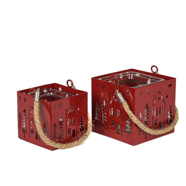 Metall-Windlicht quadr, Haus&Tanne