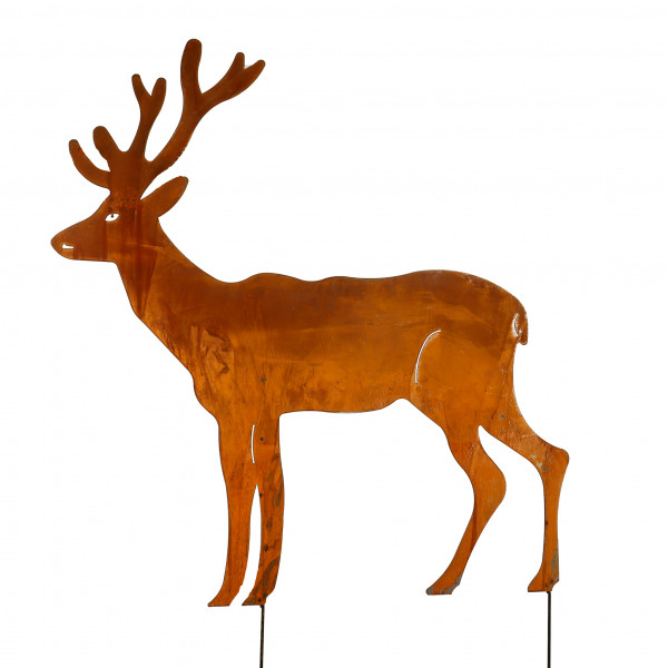 Hirsch H 123 cm zum Stecken Edelrost