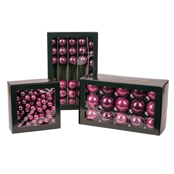 Glaskugeln, 80mm, Box/8 St. orchidee