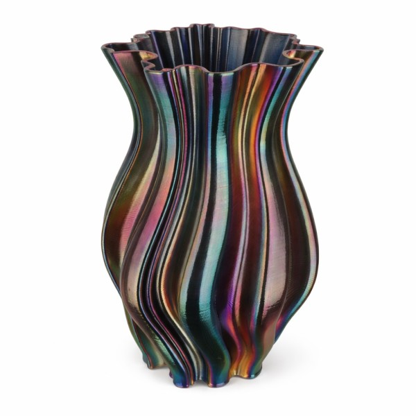 Keramik Vase Triest gedreht,3D print -verfahren,multicolor, 22xh36 cm