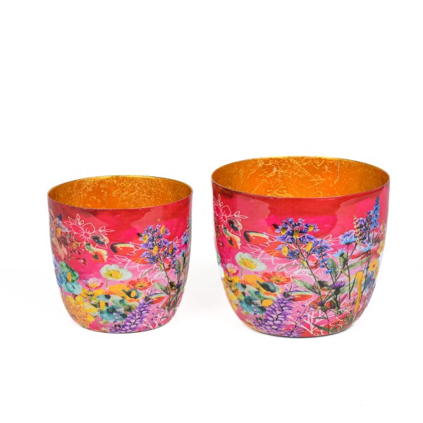 Metall-Windlicht Blumen-Wiese