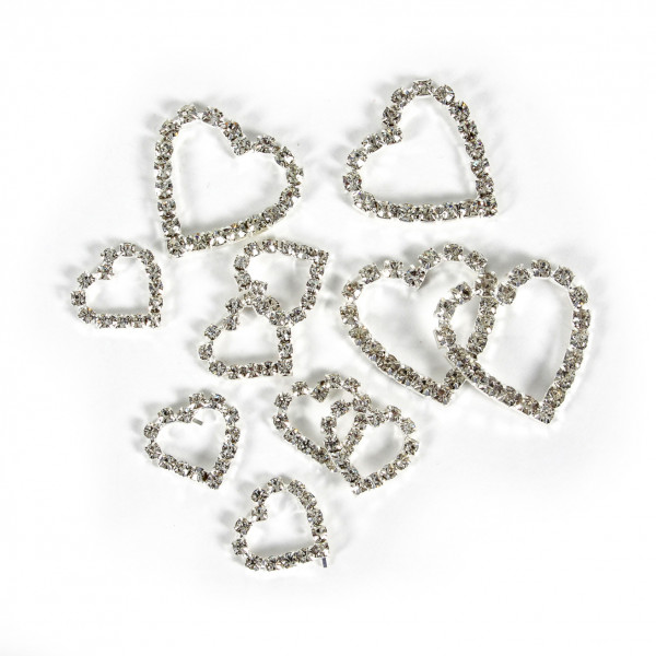 Metall-Herzen m.Strass