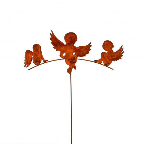 Engelgruppe Hallelujah am Stab B 38 cm H 50 cm rost
