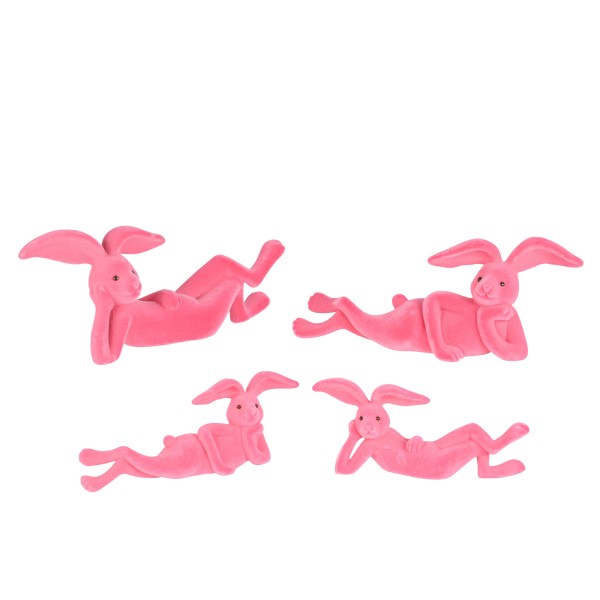 Hase Mats ,liegend/relaxing,pink, 2 Mod.sort.