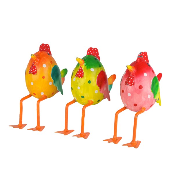 Metall-Vogel Kantenhocker,12x6x13cm, 3Farben sort