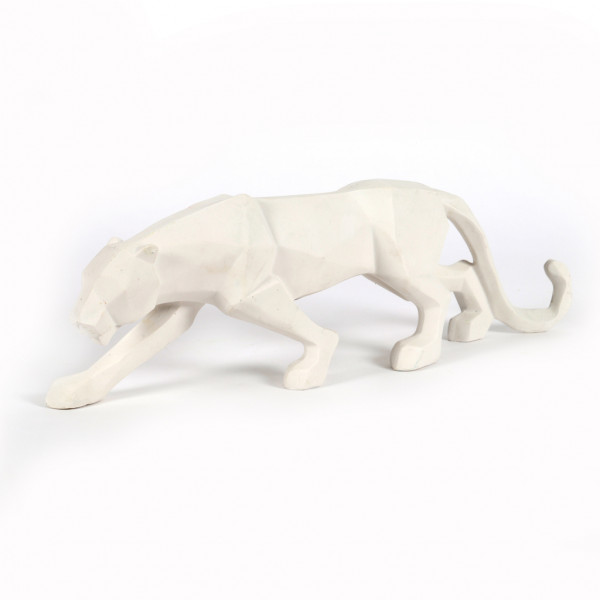 Leopard Origami Poly, weiss 43x7x14 cm
