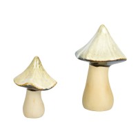 Keramik Deko-Pilz, antik-weiß glasiert Keramik Deko-Pilz, antik-weiß glasiert