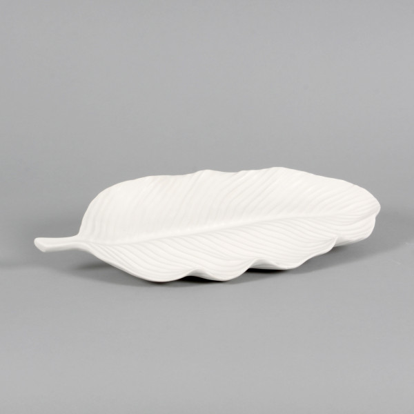 Schale Blatt Porzellan,weiss, 37x18x3 cm