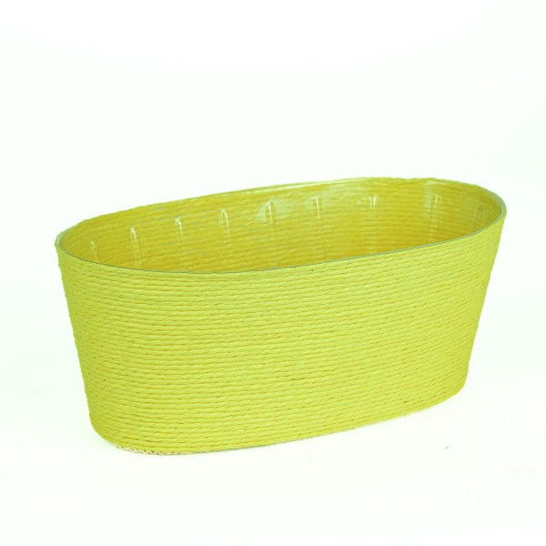 Kordel-Korb Jardiniere oval, 23x12xh10cm grün, mit Kunststoffeinsatz