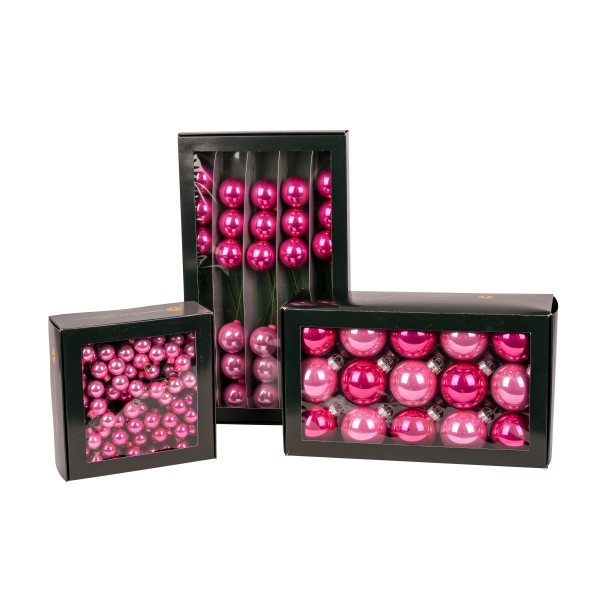 Glaskugeln, 80mm, Box/8 St. pink opal