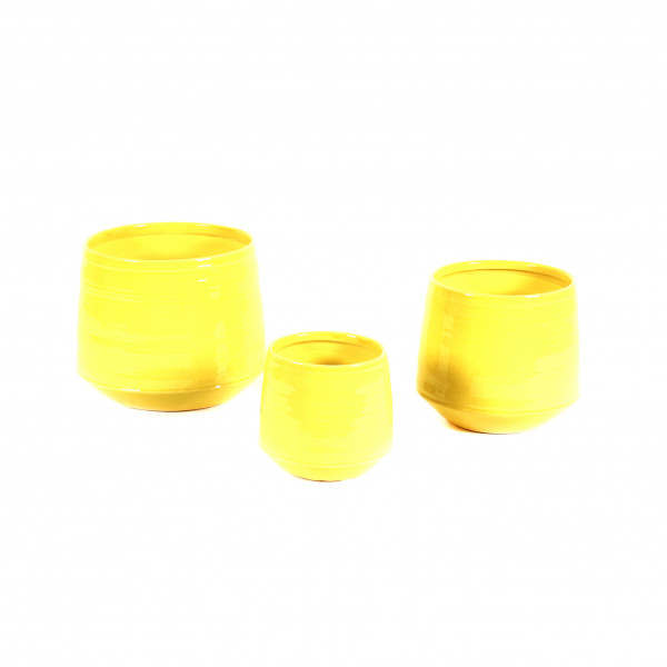 Keramik-Topf Elvia, gelb glänzend
