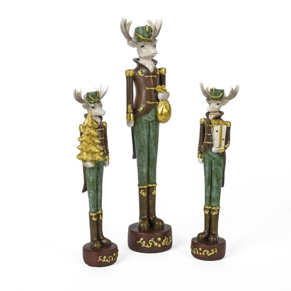 Poly-Nussknacker Hirsch mit Geschenk