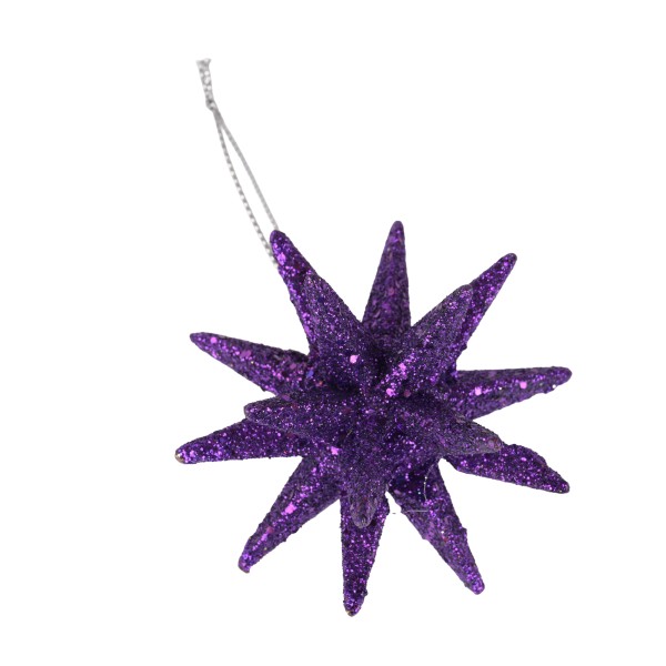 Dekohänger Sputnik Kunststoff,beglittert 6 cm, lila