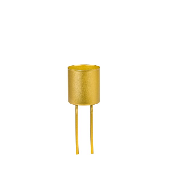 Spitzkerzenhalter Dia 3,5 x Höhe 14 cm zum Stecken gold Metall