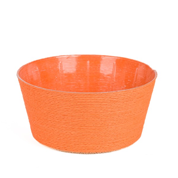 Kordel-Korb Schale rund, 20xh9,5 cm orange, mit Kunststoffeinsatz