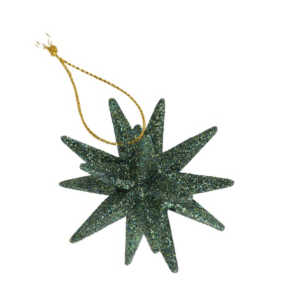Dekohänger Sputnik Kunststoff,beglittert 6 cm, grün