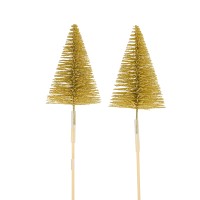 Baum-Stecker 6x9cm beglittert, gold Stecker 35cm Baum-Stecker 6x9cm beglittert, gold Stecker 35cm