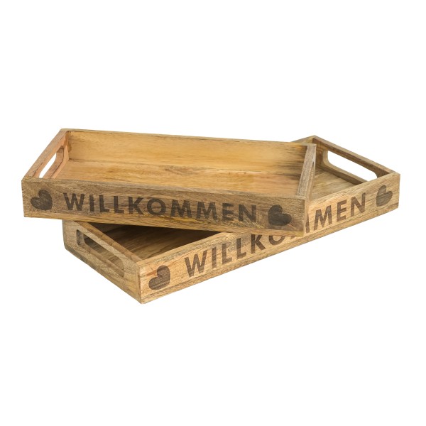 Tablett Willkommen