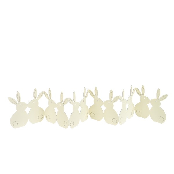 Hasenreihe,Papier,weiß, 78x12 cm