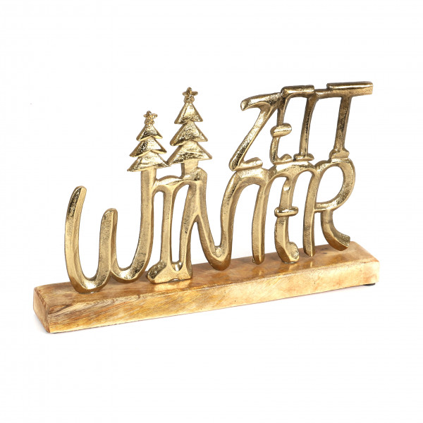 Schriftzug Winterzeit , Metall, gold 31x22x5 cm