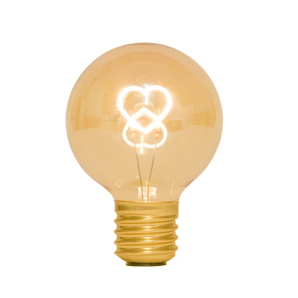 LED Glühbirne Herz ,9.5x14cm, m.USB Anschluss, wiederaufladbar