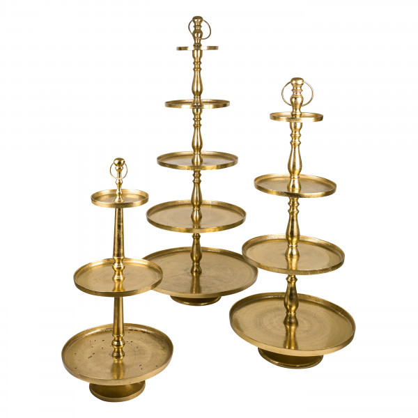 Etagere Aluguss, gold mit