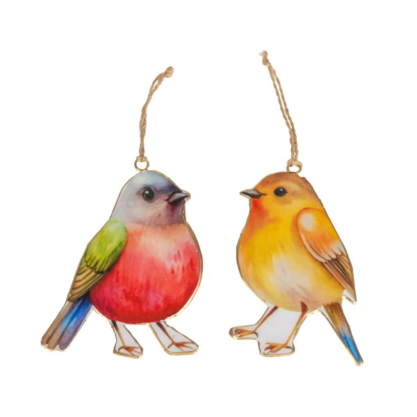 Metall-Vogel, 10x13cm,2Farben sort, zhängen