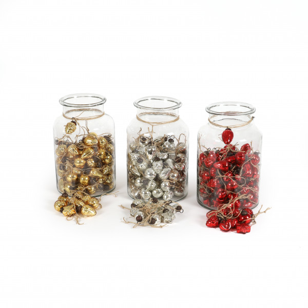 Baumschmuck, Multi Design, Glas 5x2.5cm, VE=100 Stk