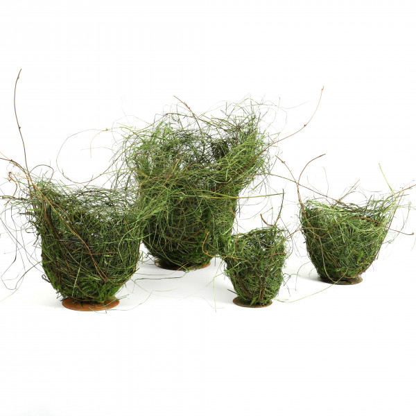 Natur Korb, mit langhalmigen Gras Rand