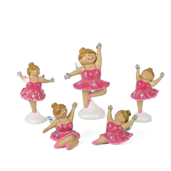 Poly Engel Dina ,pink glitter m Sternen