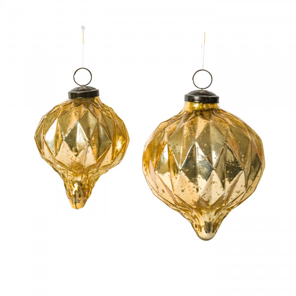 Deko-Ornament z.hängen, Glas, gold