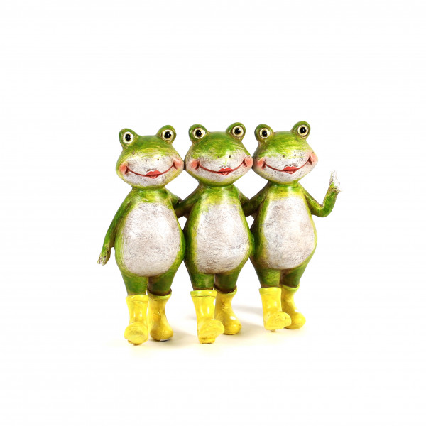 Poly-Frosch Gruppe best friends mit gelben Gummi-Stiefeln, 14x6x13cm