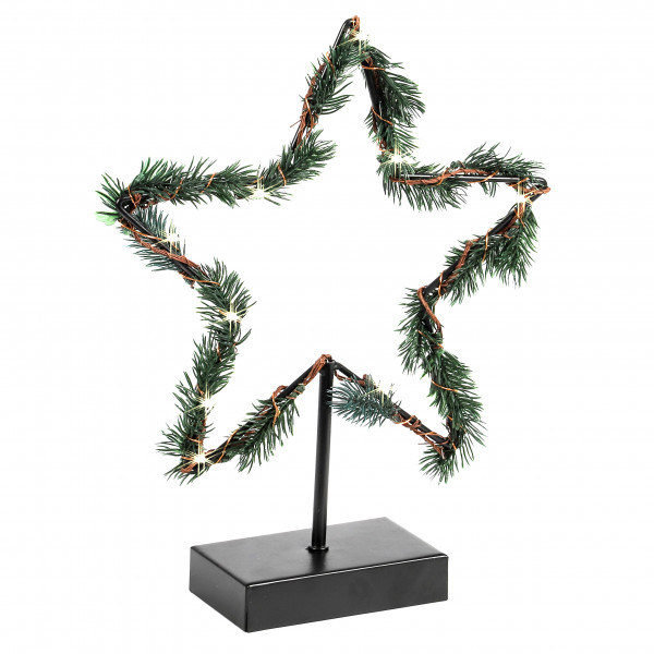 Tannenstern z.stehen, Metall, incl. LED Timer(6h/18h), 26x7x33 cm