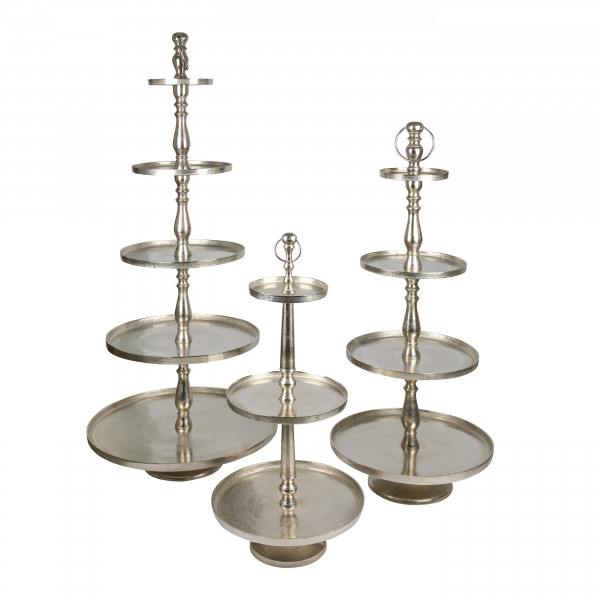 Etagere Aluguss, silber mit