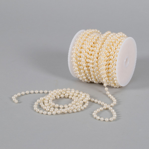 PERLEN-DEKOKETTE,20M/ROLLE, 6 MM, creme