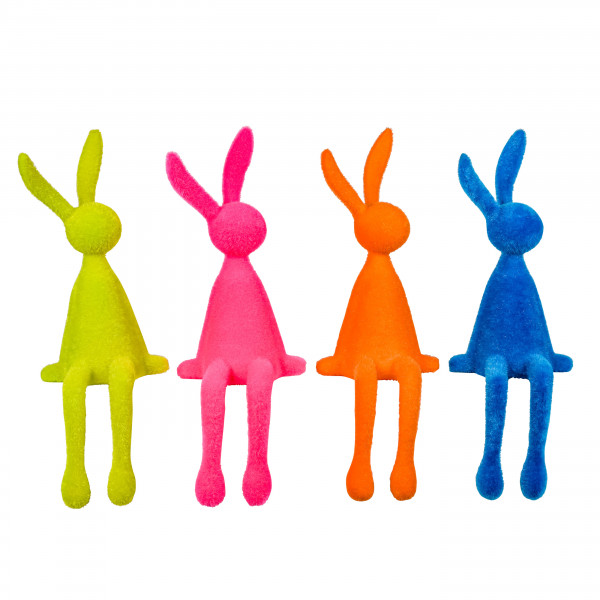 Hase Eddie , Kantenhocker, Kunststoff beflockt 5mm, 38 cm hoch