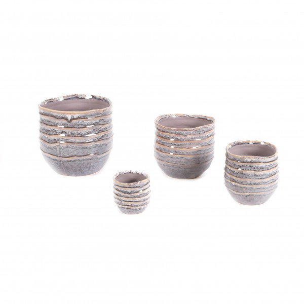 Keramik-Topf Lenz, lavendel mit Streifen