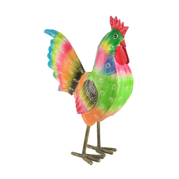 Metall-Hahn mit Henna-Muster, 24x10x32cm