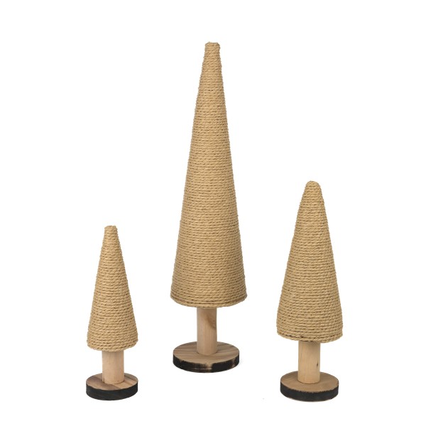 Deko-Tannenbaum auf Holzfuß, paper-rope natur