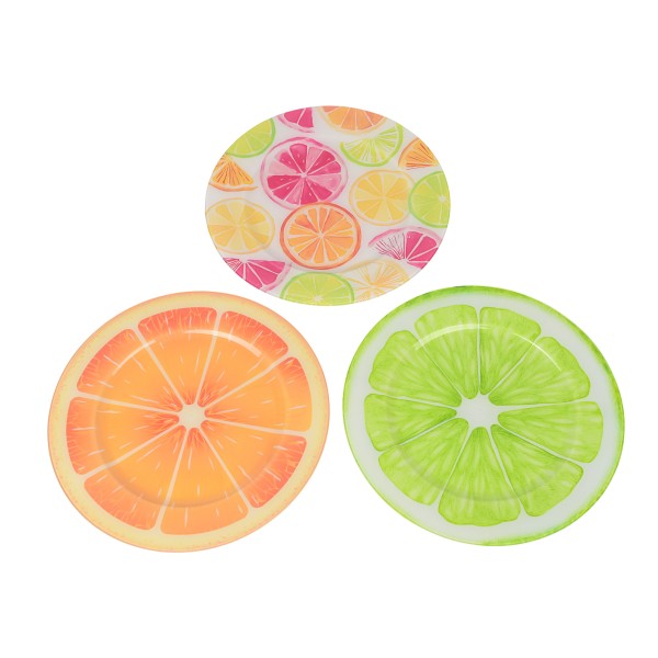 Kunststoff-Deko/Platz-Teller, 33xh2cm Frucht-Design