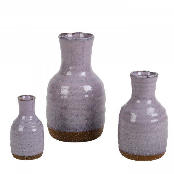 Keramik-Flasche Sophia teilglasiert lavendel