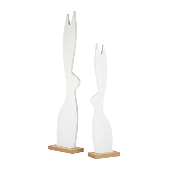 Hase, Holz, stehend, weiß, schlank
