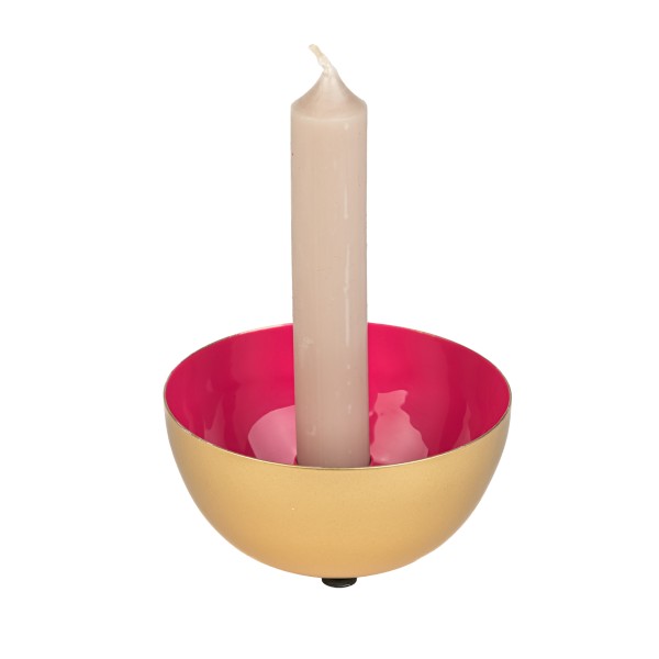 Spitzkerzenhalter pink-gold 10 x 5,5 cm