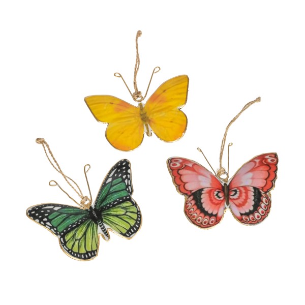 Metall-Schmetterling klein, 10x8cm, 3Farben sort, zhängen